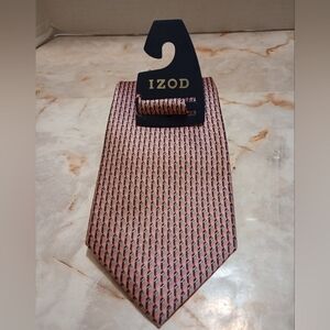 NWT Izod Tie Pink Geometric Pattern